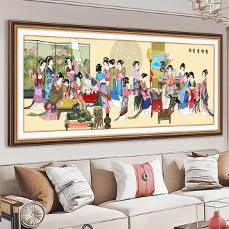 330X150CM 12 Beauty 11CT DIY Chinese Kits Embroidery Pattern Printed Stampe Cross Stitch Cotton-thread